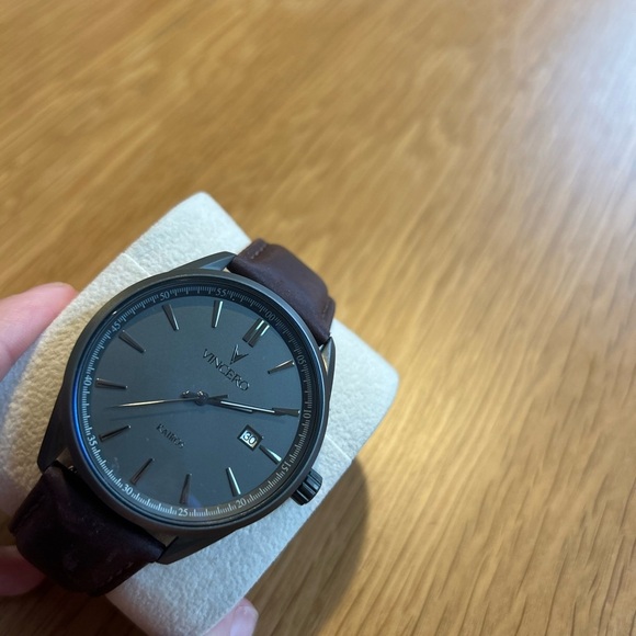 vincero Other - Vincero Gray Dial Watch with Brown Leather Strap